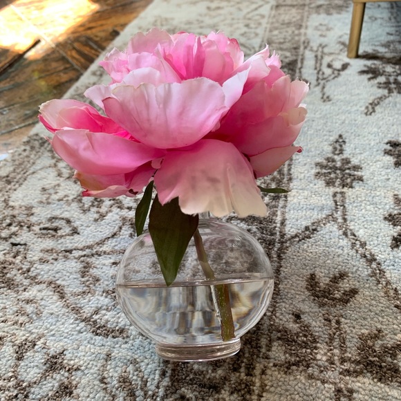 7" Faux Peony in Bubble Vase - Picture 4 of 5
